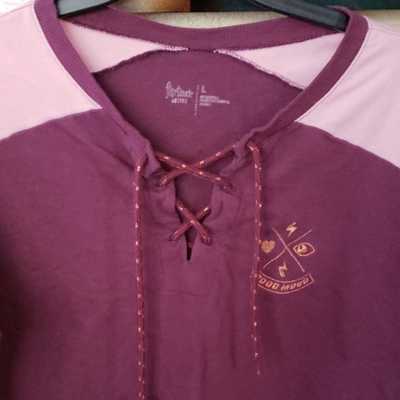Burgundy/Pink Sweat Top - Picture 2 of 3
